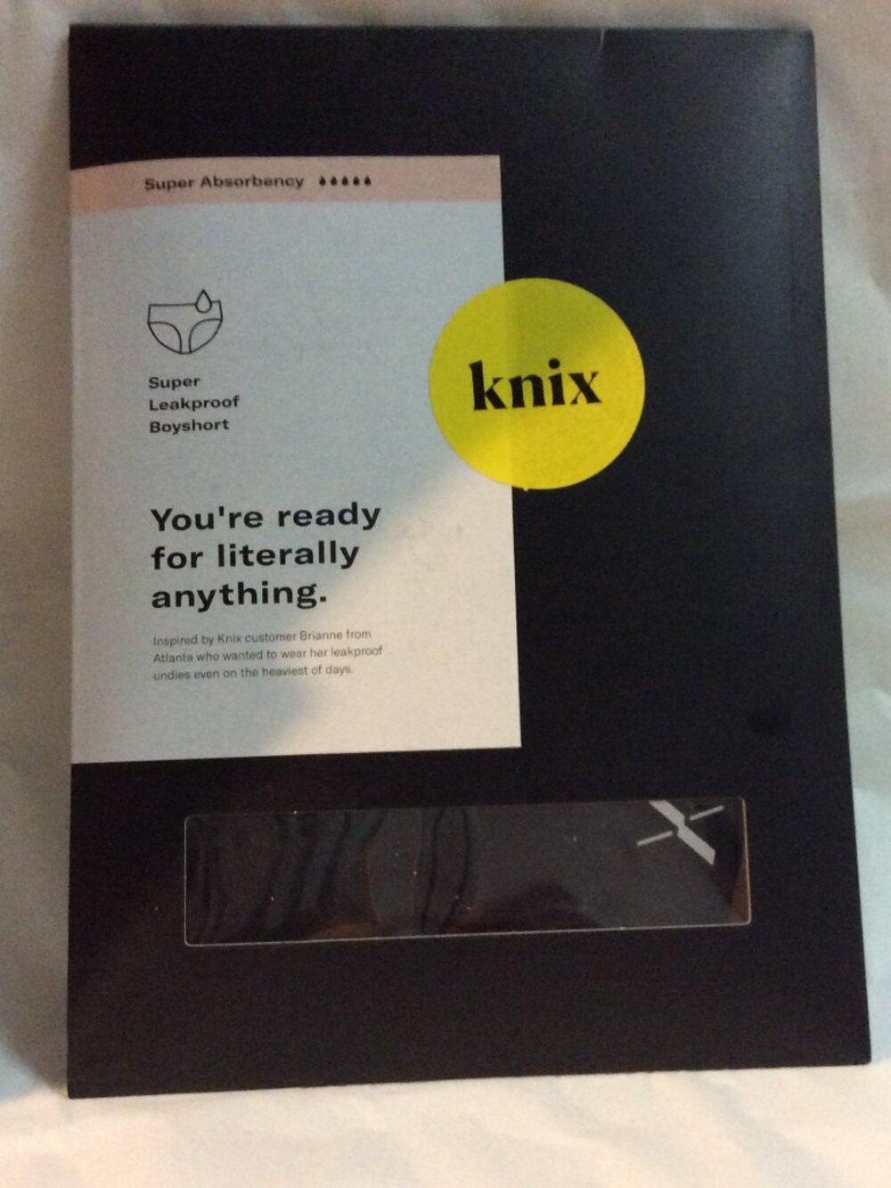 NWT Knix Super Leakproof Boyshorts Black Panties Underwear Size M